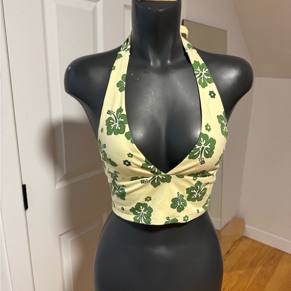 Floral Halter Crop Top - Picture 1 of 4